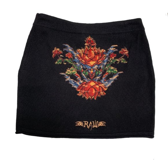 Raw7 Women's Cashmere Mini Skirt Black - Picture 2 of 3